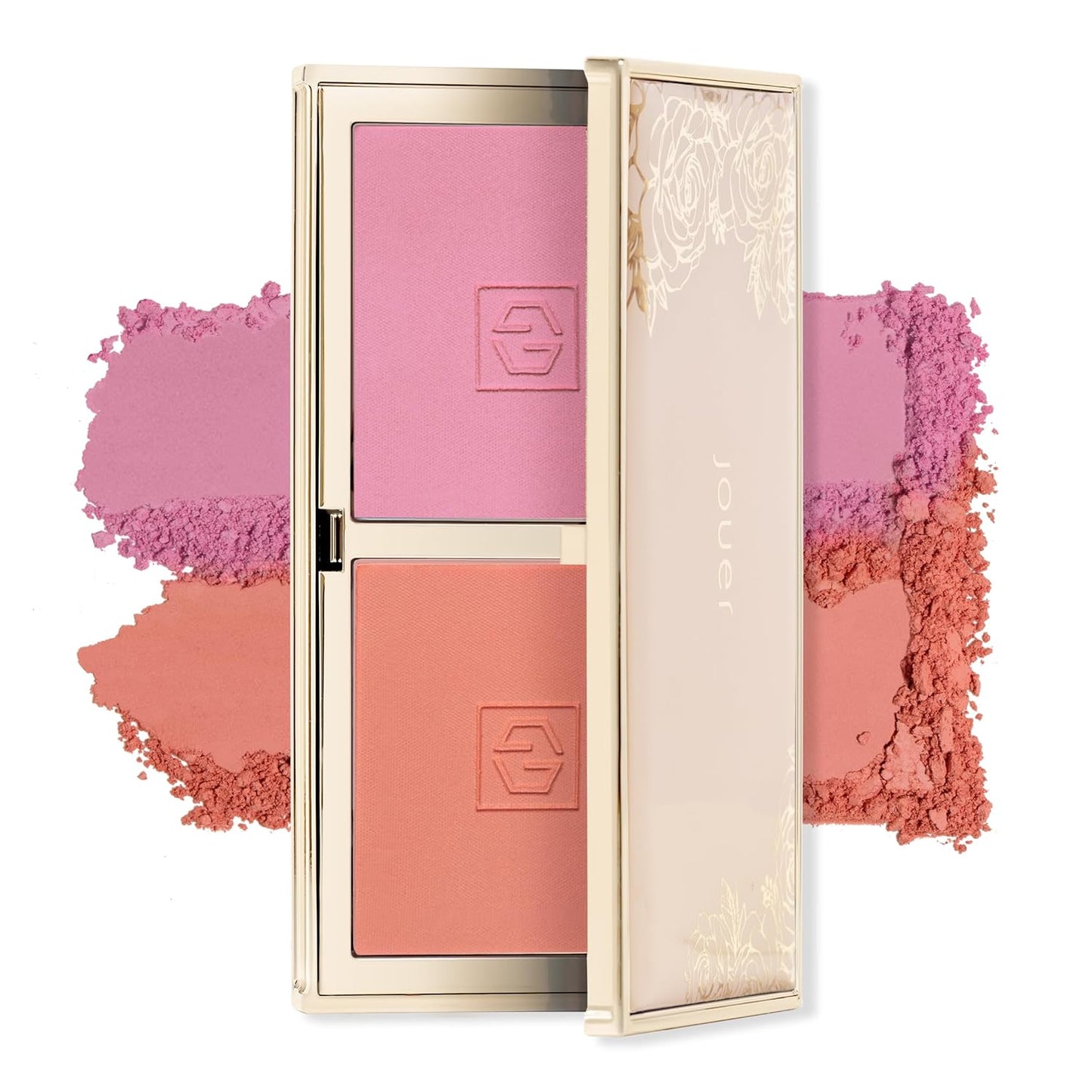 Jouer Blush Bouquet Duo 2 Shade Blush Palette High Pigment Powder Natural Flush Beauty Cosmetics Vitamin E Talc-Free Paraben, Gluten & Cruelty Free