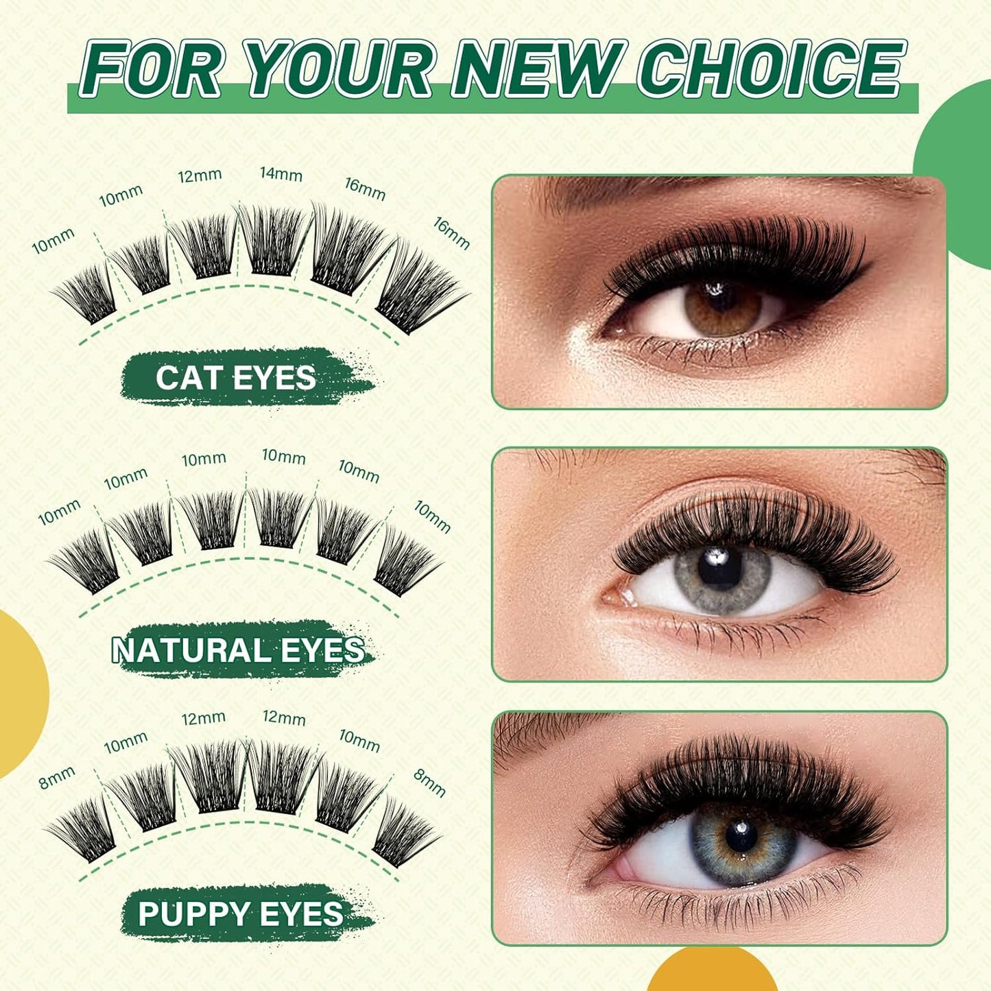 DIY Lash Extension Kit KEYYOU 144pcs Lash Clusters Eyelash Extension Kit with Mascara Brush Bond and Seal Lash Glue Remover Lash Applicators Lash Brush for DIY Lash Extensions (Y04 Kit)