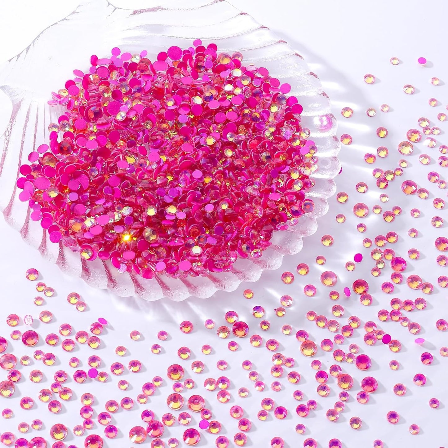 F Rose Flatback Rhinestones, Glass Rhinestones for Nail Art and Craft, Glue Fix, Loose Crystal Gemstones(F Rose, SS6, 1440pcs, 1.9-2.0mm)