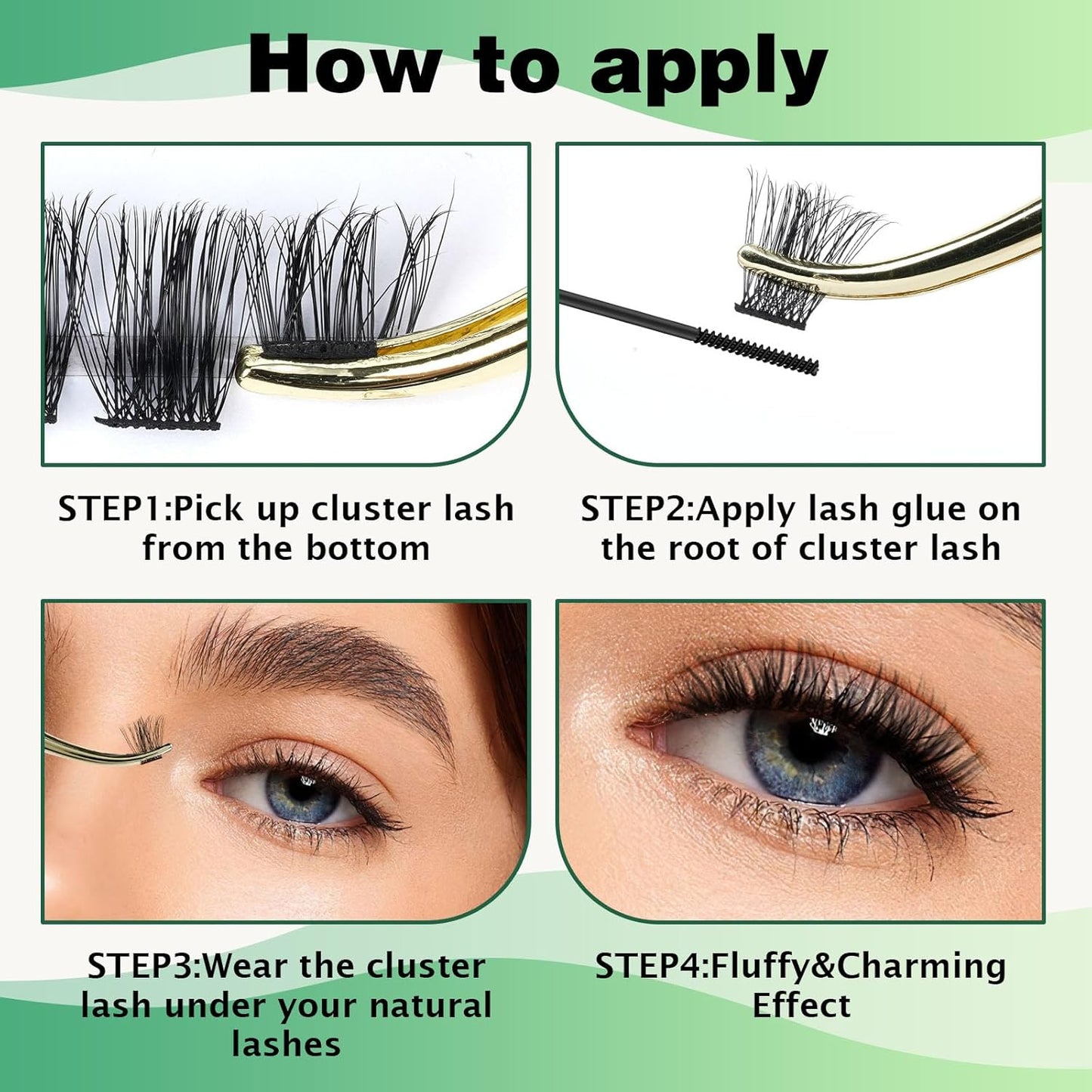 Lash Clusters,96 Pcs Cluster Lashes D Curl 12mm DIY Lash Extensions Eyelash Clusters,KEYYOU Volume Wispy Individual Lashes Soft&Comfortable Easy DIY at Home(Y05,D-12mm)