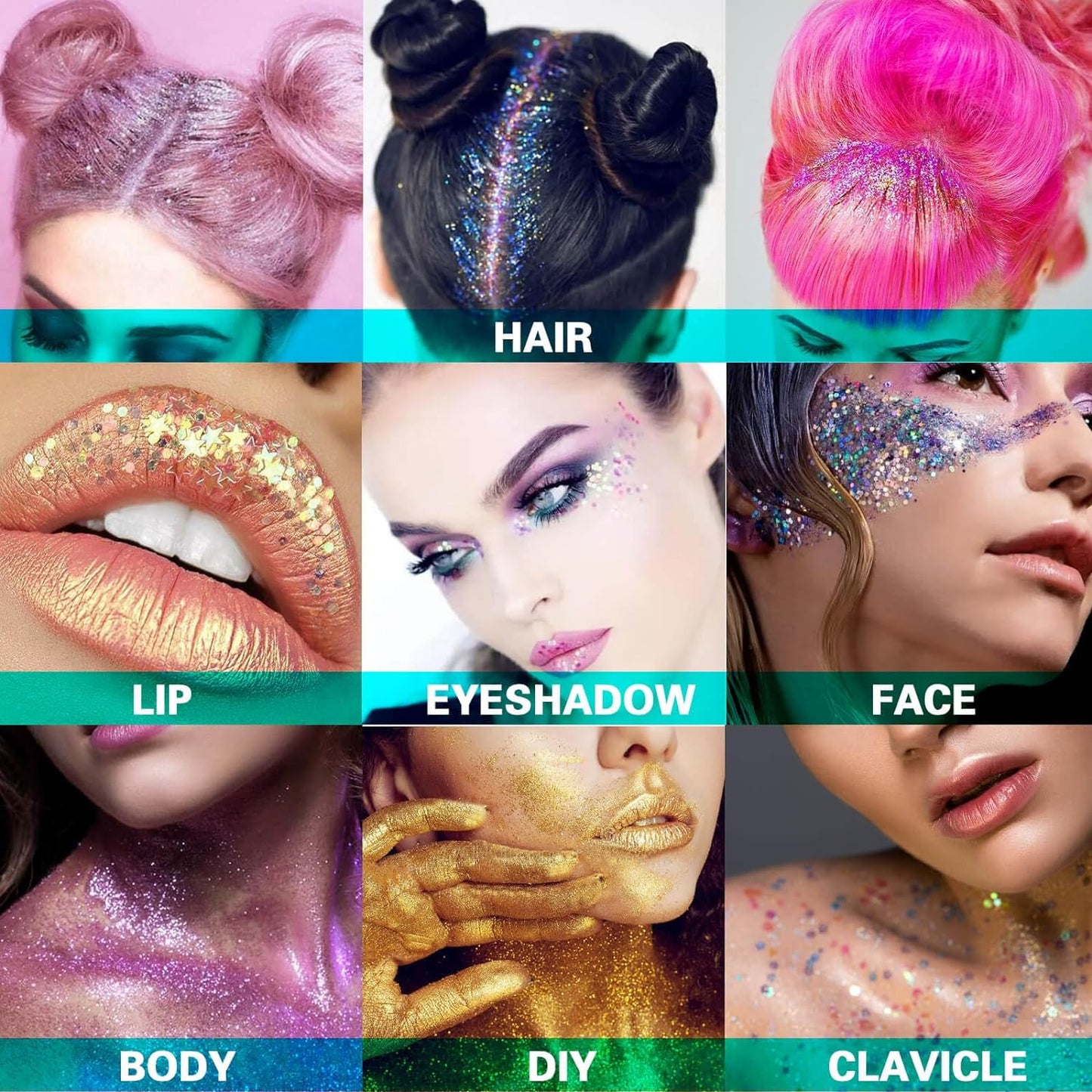 MEICOLY Chameleon Blue Body & Face Glitter Gel, Color Changing Mermaid Sparkle for Concerts & Parties, 50ml