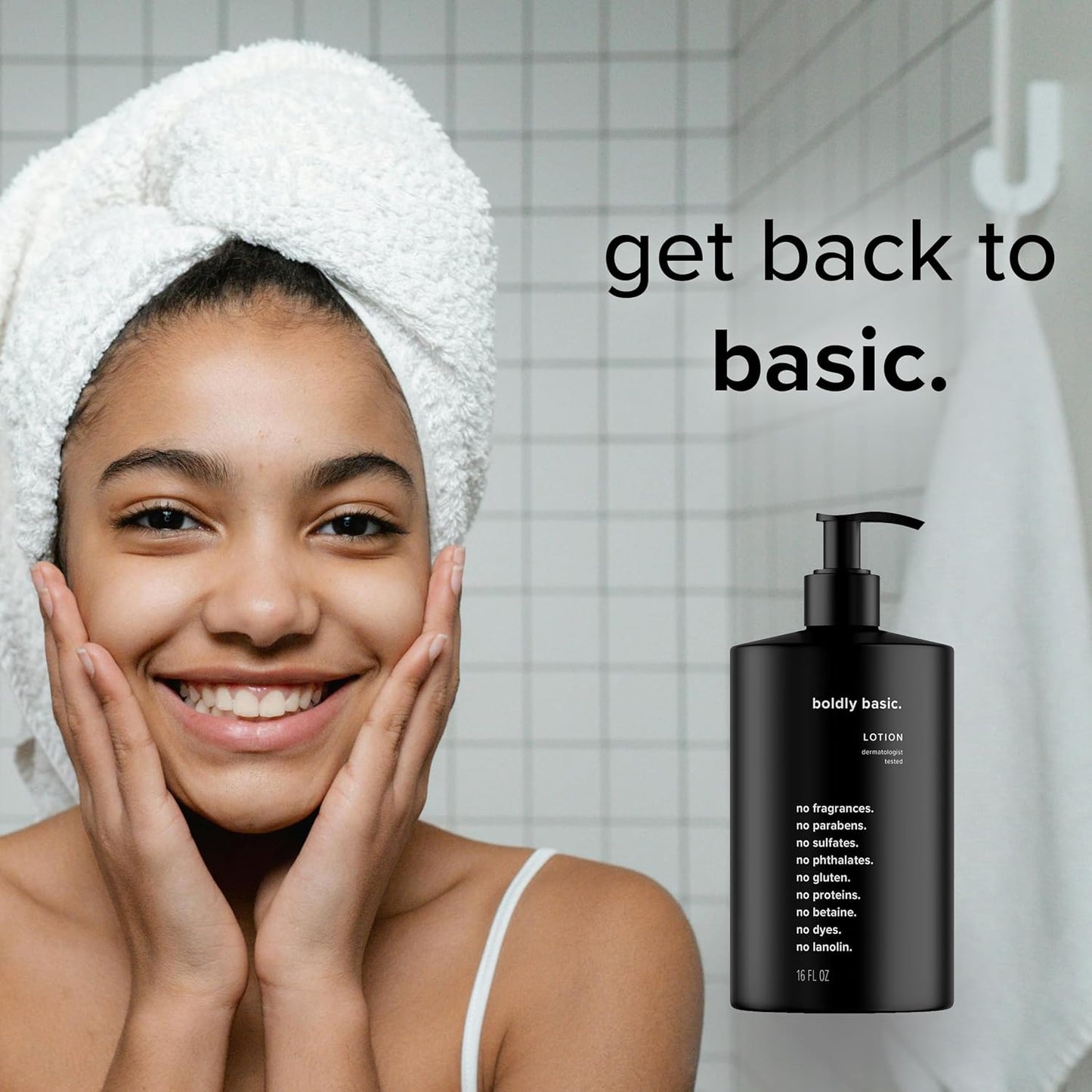 Fragrance Free Lotion - Moisturizer for Dry and Sensitive Skin - Non Greasy - Unscented - Dermatologist Tested - No Sulfates, Parabens or Gluten - Hypoallergenic & Moisturizing