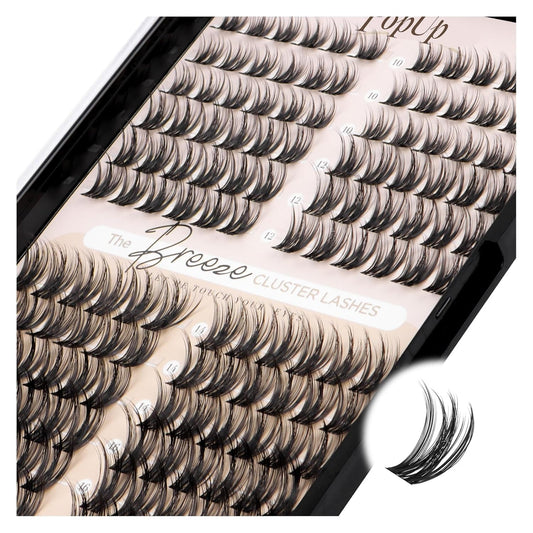 PopUp Lash Clusters 144 Pcs Cluster Lashes DIY Cluster Eyelash Extensions Mega Volume Reusable Individual Lashes Cluster Volume Look Super Thin Band & Soft(D10)