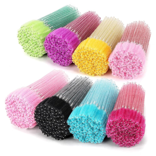 Tbestmax 800 Disposable Mascara Wands Eyelash Brush Spoolies for Eyebrow Eye Lash Extension, Makeup Brushes Applicators Kits - 8 Colors