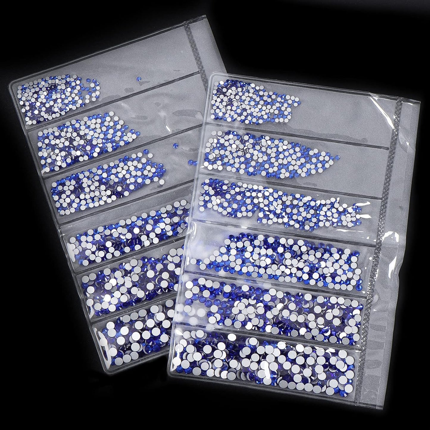 3456pcs Flatback Rhinestones Glass Charms Diamantes Gems Stones for Nail Art 6 Size ss4~ss12 Sapphire