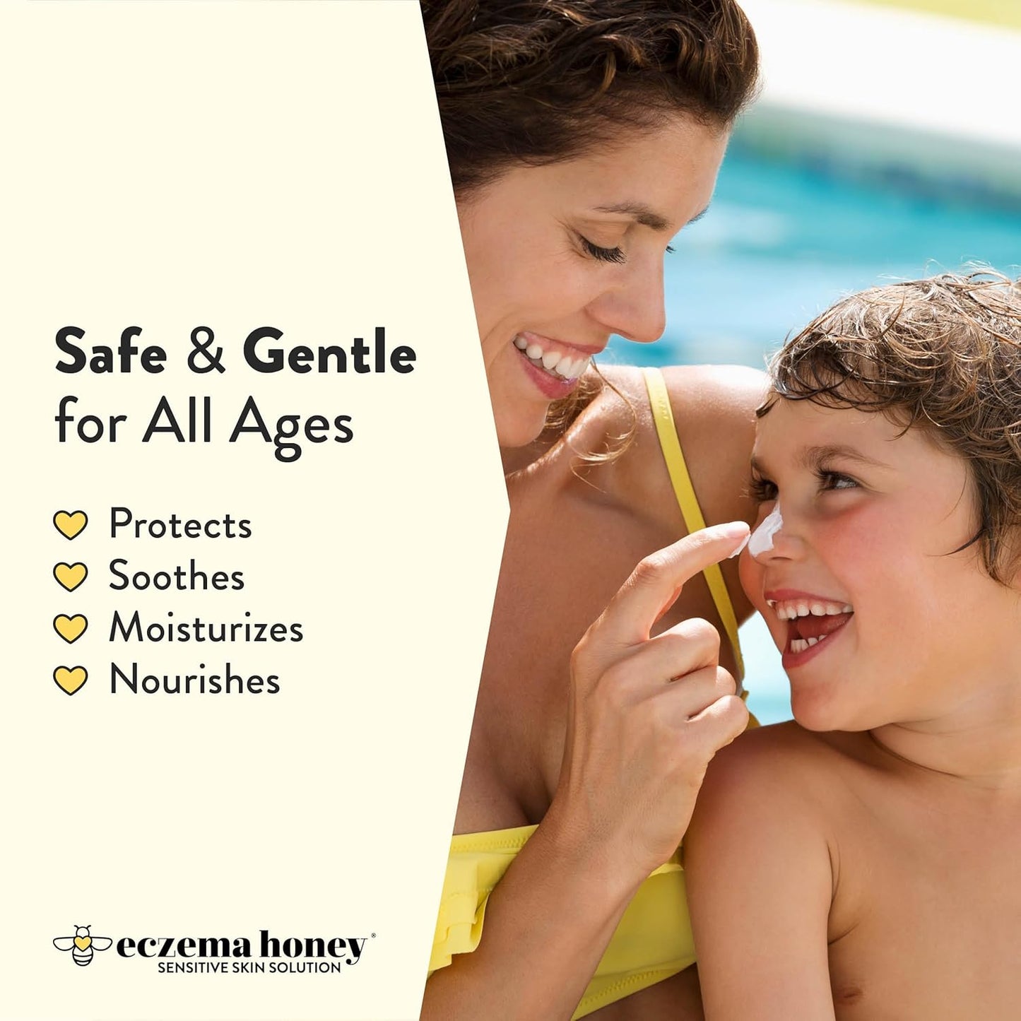 Eczema Honey Hydrating Mineral Sunscreen - Lightweight SPF 30 Sun Cream - Body & Face Sunscreen for All Ages (1.7 Oz)