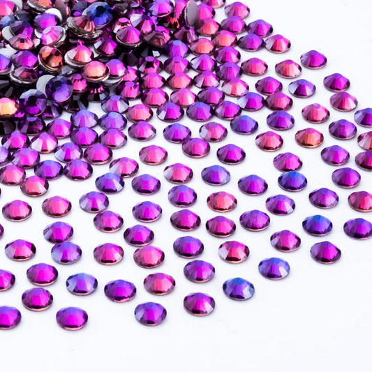 288Pcs Purple Velvet Crystal Rhinestones,Glass Flatback Rhinestones Gemstones for Nail Face Makeup Art Crafts Clothes Decoration - (SS20,4.8mm,Purple Velvet)