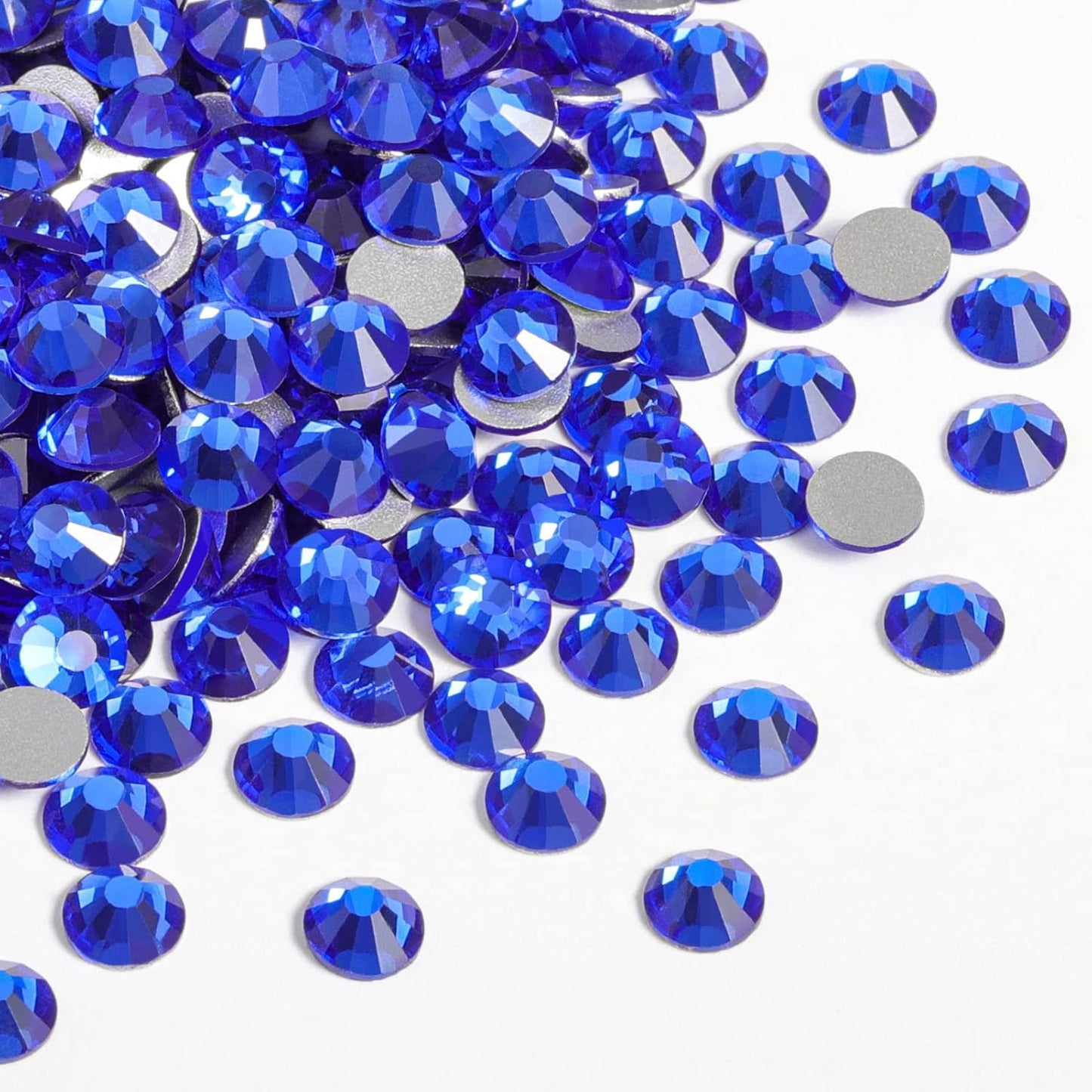 beadsland Flat Back Crystal Rhinestones Round Gems, Sapphire (1.9-2.0mm) SS6/1440pcs
