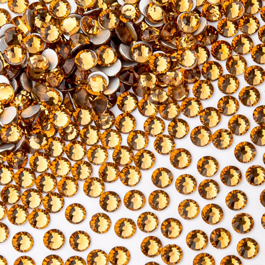 1440Pcs Topaz Crystal Rhinestones,Glass Flatback Rhinestones Gemstones for Nail Face Makeup Art Crafts Clothes Decoration -(SS20,4.8mm,Topaz)
