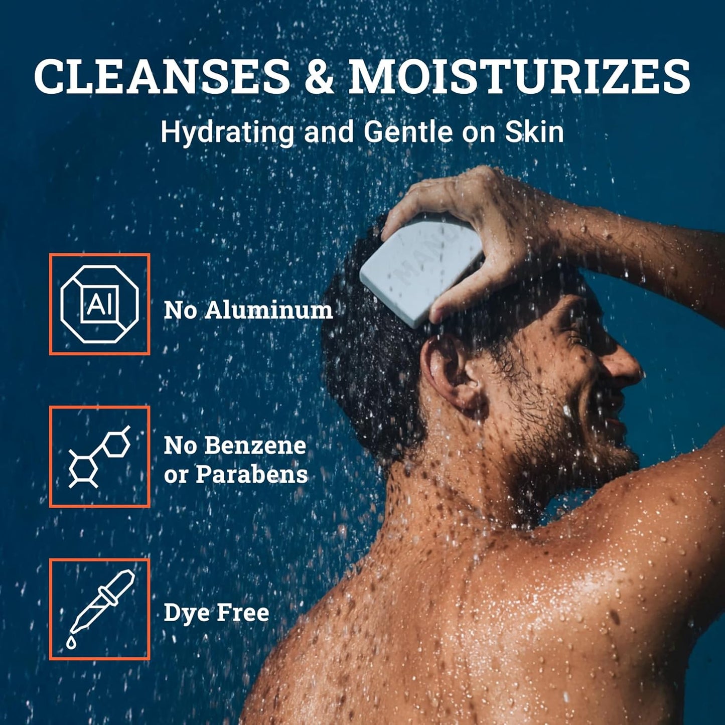 Mando Shampoo Bar - All in One Natural Shampoo Bar for Men - Cleanses and Moisturizes Hair, Beard and Body - Paraben & Sulfate Free - Biodegradable Formula - 5 Ounce - Pro Sport