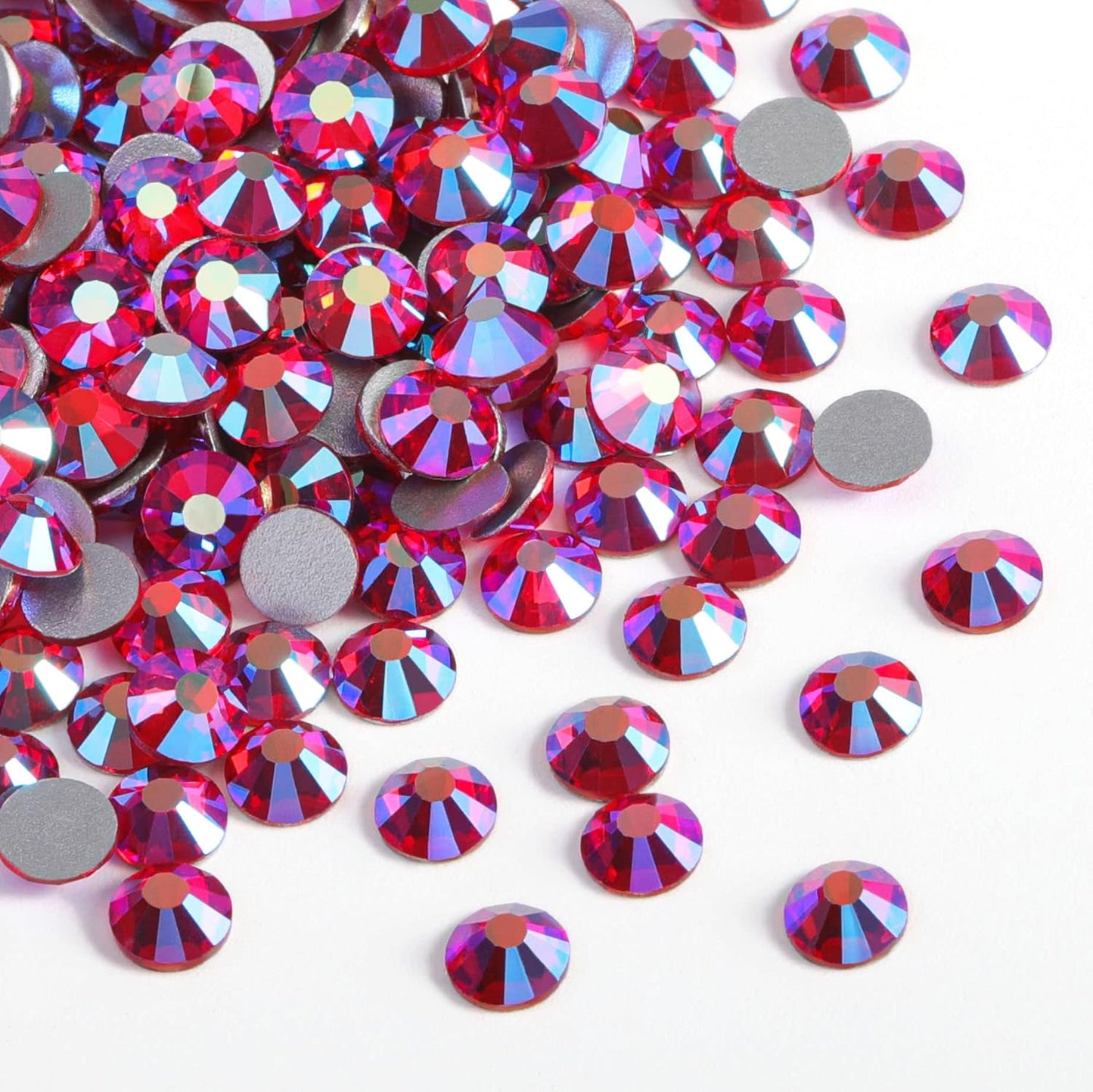 Beadsland 1440 Pieces Flat Back Crystal Rhinestones Round Gems,Light Siam AB,SS20,4.6-4.8mm