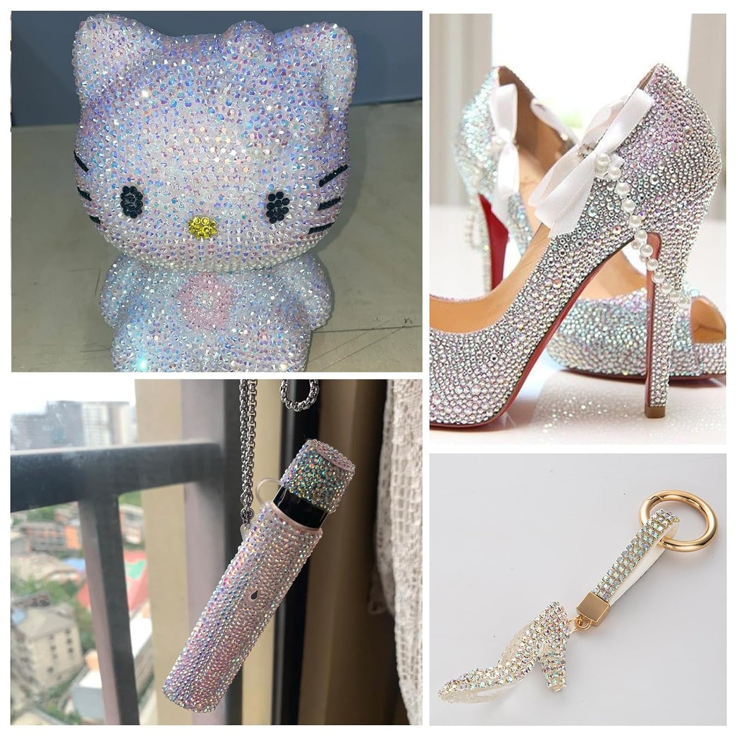 1440Pcs Transparent AB Crystal Rhinestones,Glass Flatback Rhinestones Gemstones for Nail Face Makeup Art Crafts Clothes Decoration -(SS12,3.0mm,Transparent AB)