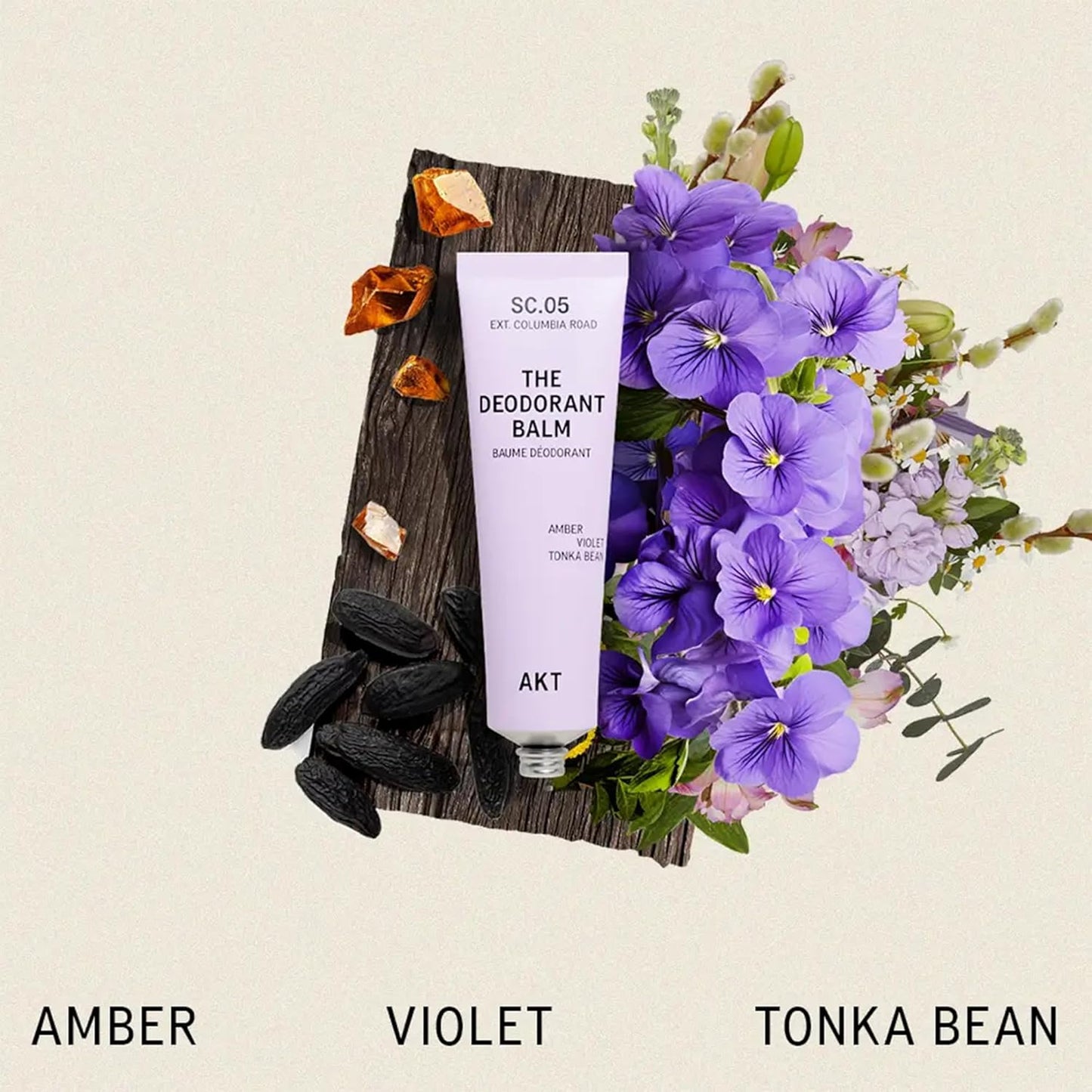 AKT Deodorant Balm 1.7 Fl Oz, Natural Deodorant for Men and Women, Award-Winning, Multi-use, Cream Deo Without Aluminum, Sc.05 Columbia Road, Plastic Free, All Genders