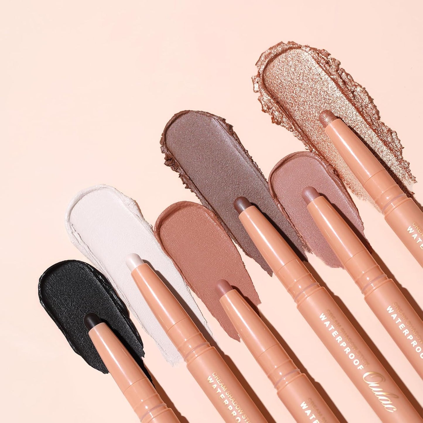 Oulac Milky White Eyeshadow Pencil – Twist-Up Waterproof Crayon, Subtle Shimmer Finish, Vegan & Cruelty-Free, 1.25g, WM04 Heaven's Dance