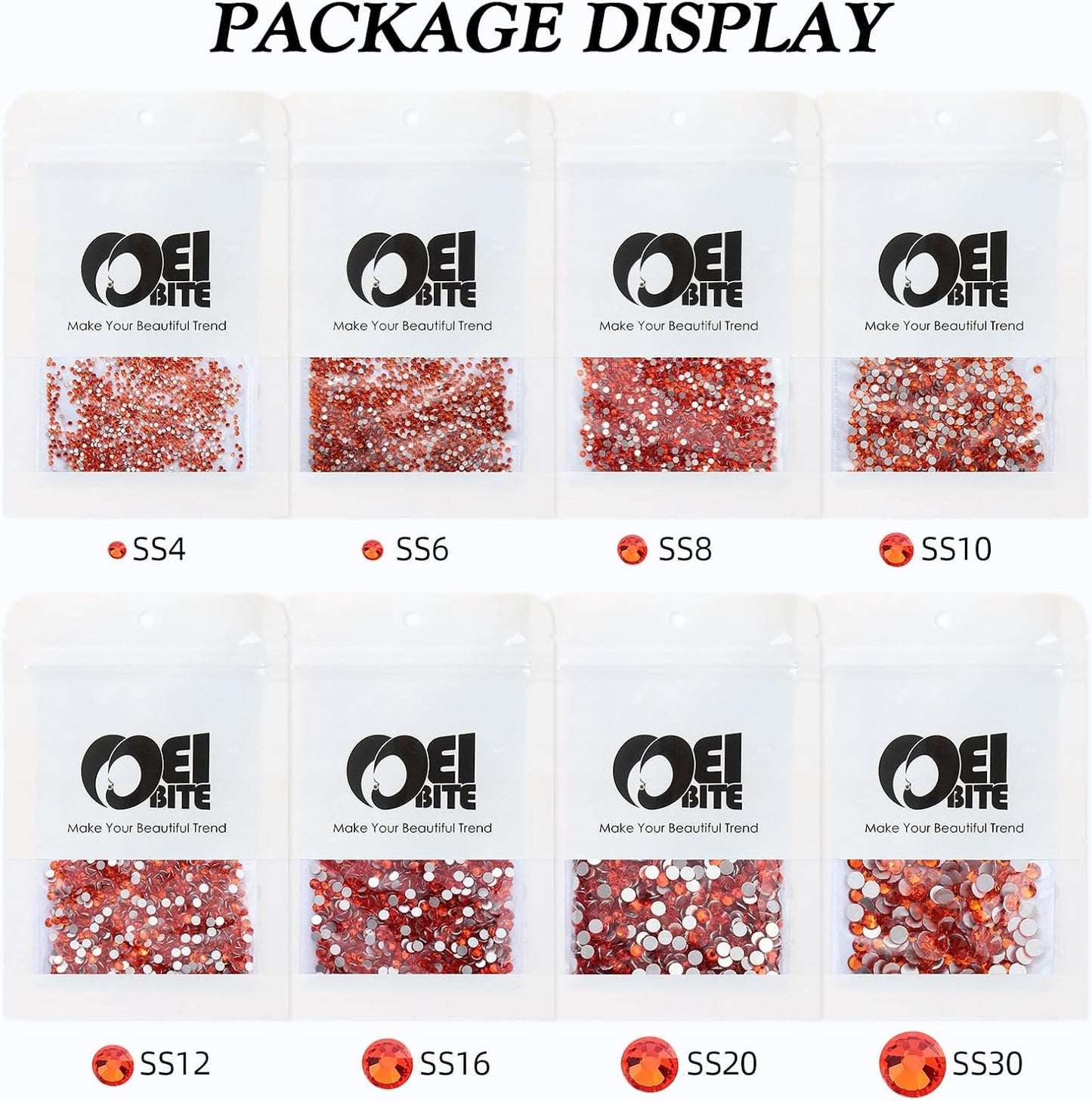 Hyacinth Flatback Rhinestones, Glass Rhinestones for Nail Art and Craft, Glue Fix, Loose Crystal Gemstones(Orange, SS12, 1440pcs, 2.9-3.0mm)