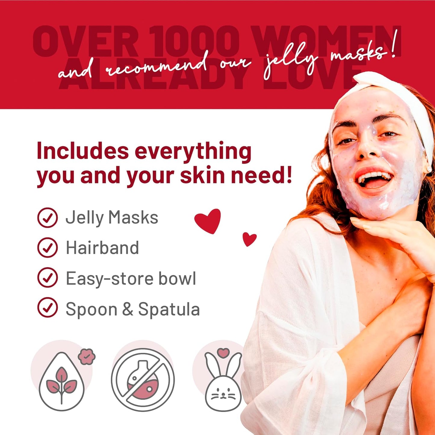 BRÜUN Jelly Mask Jar Red Gold Lactic AC AHA Peel-Off Face Care Rubber Mask | 23 fl oz Skin Care Moisturizing Gel Mask Jar Spa Set