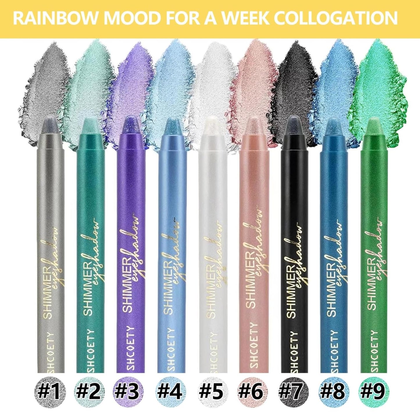 Eyeshadow Stick,Blendable Creamy eyeshadow Eye Brightener Stick, Waterproof Eyeshadow Pencil Long Long Lasting Crayon , Smooth Shimmer Eye Shadow Highlighter Eye Liner Makeup.#1Dark Gray Shimmer