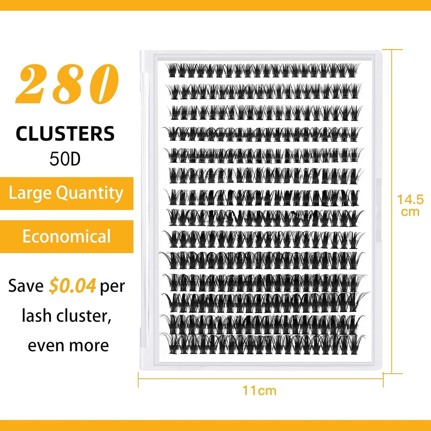B&Qaugen Lash Clusters 50D-D-14mm Individual Lashes 280 Clusters False Eyelash 30D 40D 50D Lash Clusters Extensions Individual Lashes Cluster DIY Eyelash Extensions at Home (50D-D,14mm)