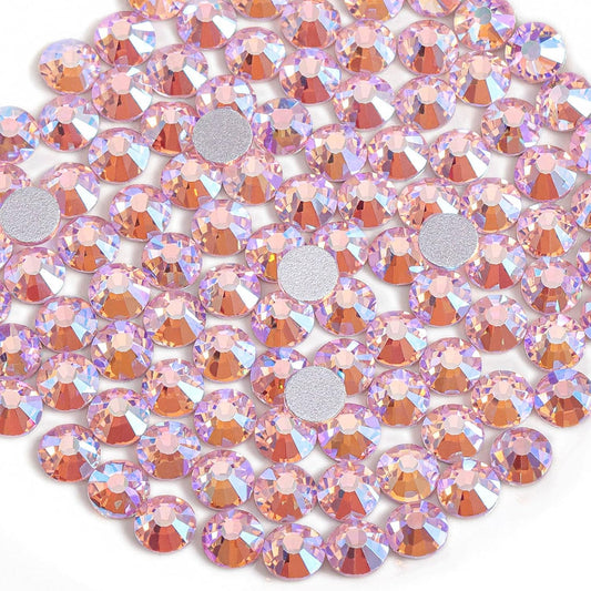 Beadsland 1440 Pieces Flat Back Crystal Rhinestones Round Gems,Light Pink AB,SS20,4.6-4.8mm