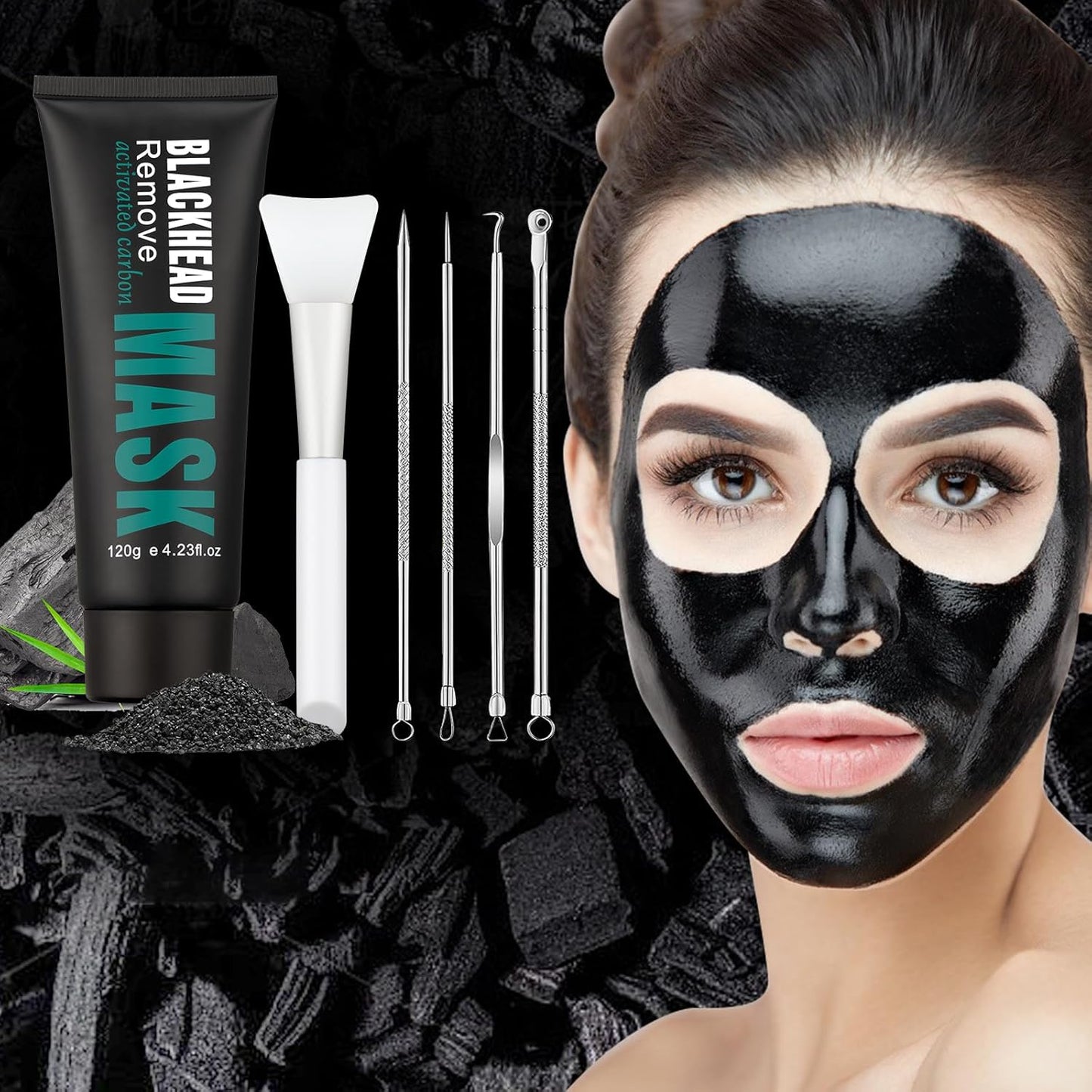 Blackhead Remover Mask - Deep Cleansing Charcoal Peel-Off Mask for Women & Men, Suitable for Oily Skin and All Skin Types, 120g