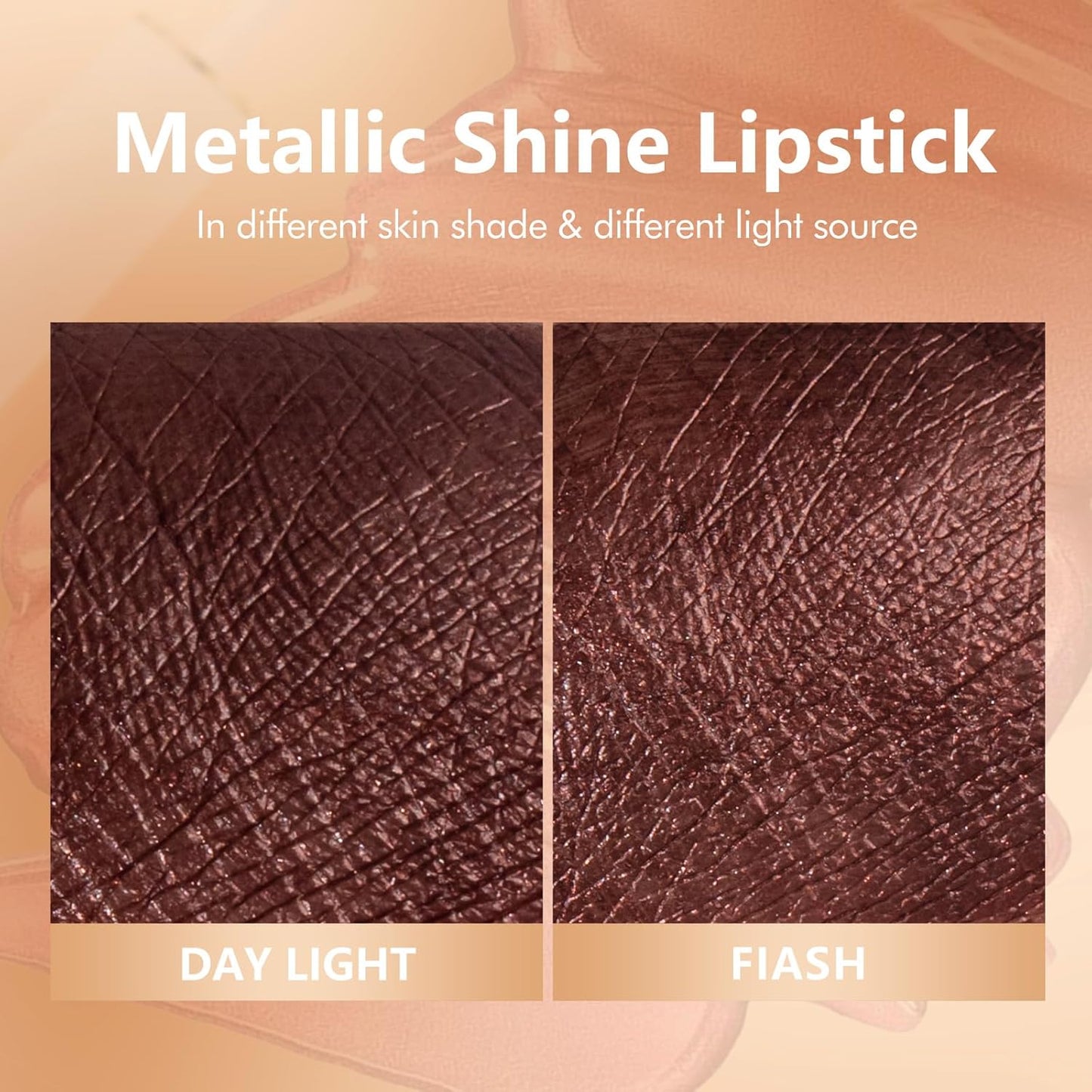 MAKI YIKA Brown Lipstick for Women Metallic Lipsticks Glitter Long Lasting Lipstick No Smudge No Transfer Liquid Lip Gloss (BR04 After Heat)