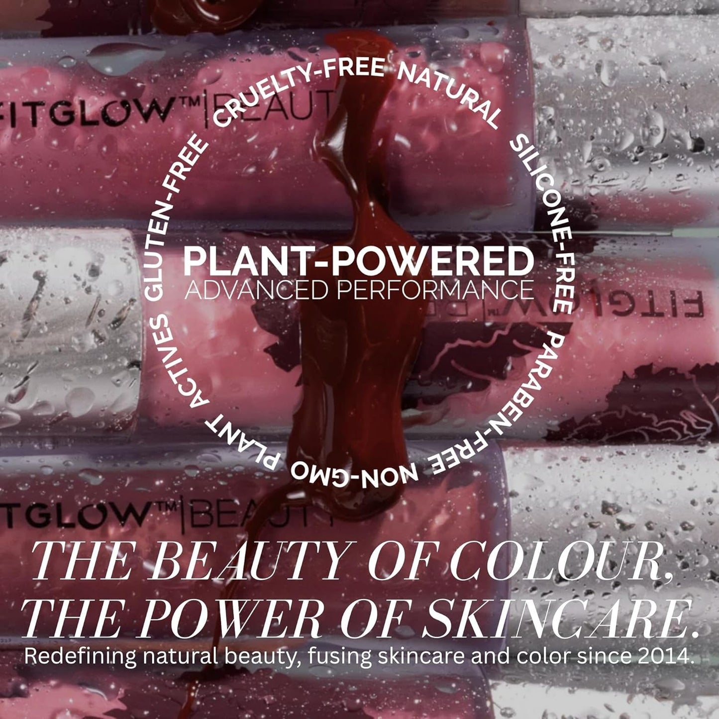 FITGLOW Beauty Lip Colour Serum | Hydrating Lip Gloss | Plumping Anti-Aging Lip Treatment | Natural Shine with Pomegranate Sterols & Collagen | Buildable Color for Dry Chapped Lips | Gospel - 10g