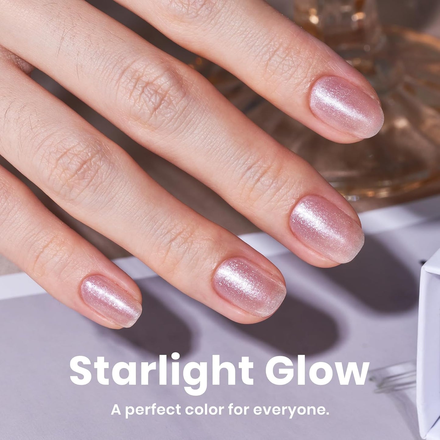 Beetles Pearl Nail Polish - Natural Nail Polish Illuminating Nail Concealer Fast Dry Quick Nail Strengthener and Growth Treatment for Thin and Damaged Nails,0.51 FL OZ