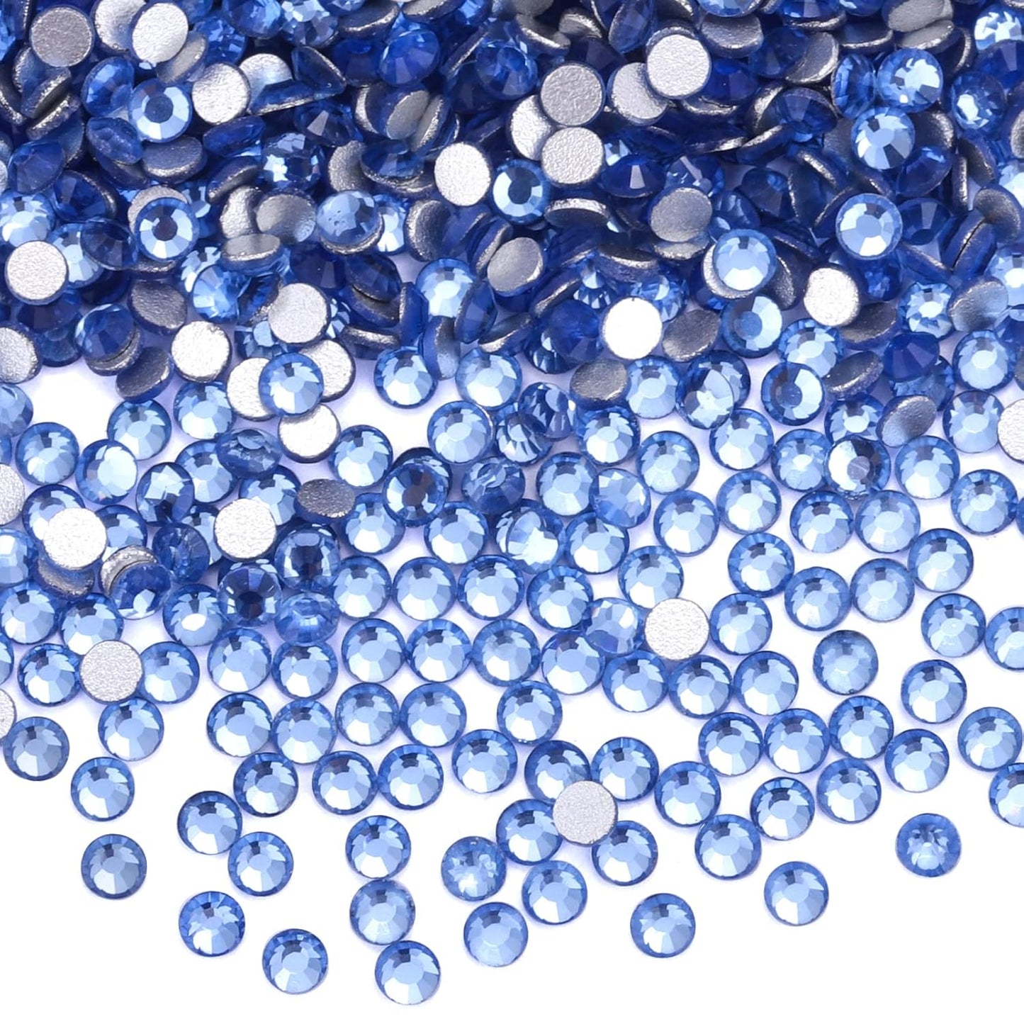1440Pcs Light Blue Crystal Rhinestones,Glass Flatback Rhinestones Gemstones Small for Nail Face Makeup Art Crafts Clothes Decoration - (SS10,2.8mm,Light Blue)
