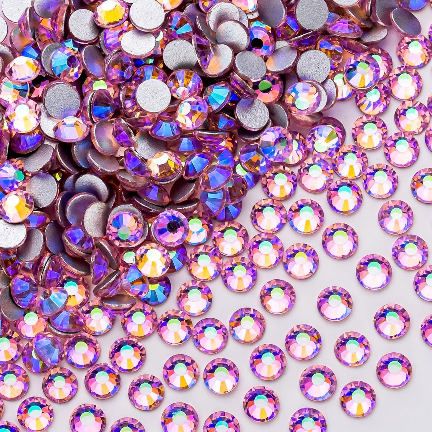1440Pcs Pink AB Crystal Rhinestones,Glass Flatback Rhinestones Gemstones for Nail Face Makeup Art Crafts Clothes Decoration -(SS16,4.0mm,Pink AB)