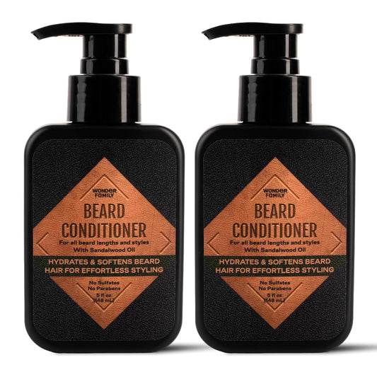 Beard Conditioner for Men - Conditioner Softener - Part of a Beard Care Kit for Men along with Beard Oil, Balm, Wash - Sandalwood Beard Conditioner 5 Oz (2 Pack)