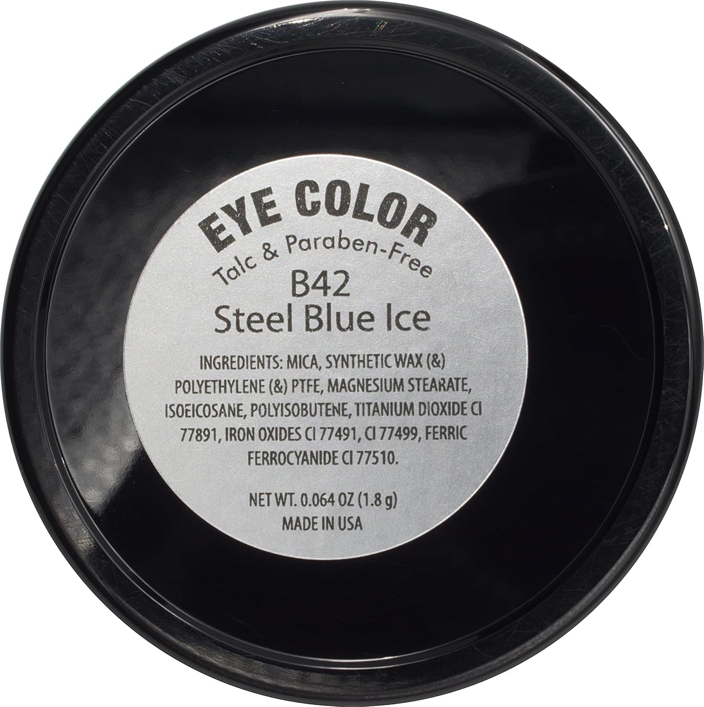Steel Navy Blue Ice Denim Shimmering Smokey Eye Ocean Grey Pressed Powder Single Vegan Eyeshadow; Talc, Paraben & Cruelty Free