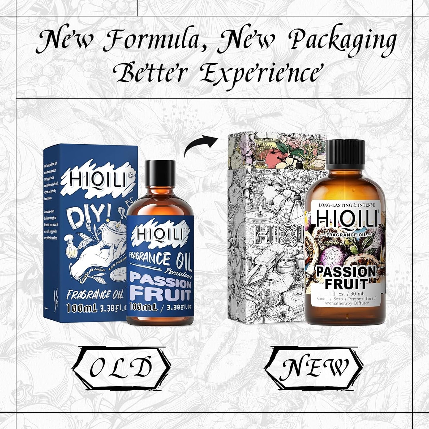 HIQILI Passion Fruit Fragrance Oil for Home Diffuser, Oil Burner, Great for Soap, Candle & Perfume Making, Add to Body Lotion - 1 Fl Oz