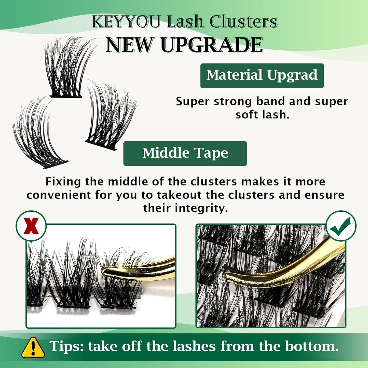 Lash Clusters 96pcs Individual Lashes Y08 D Curl 14mm Cluster Lashes KEYYOU Volume Wispy Lash Extension Soft&Comfortable Easy DIY at Home(Y08 D-14mm)