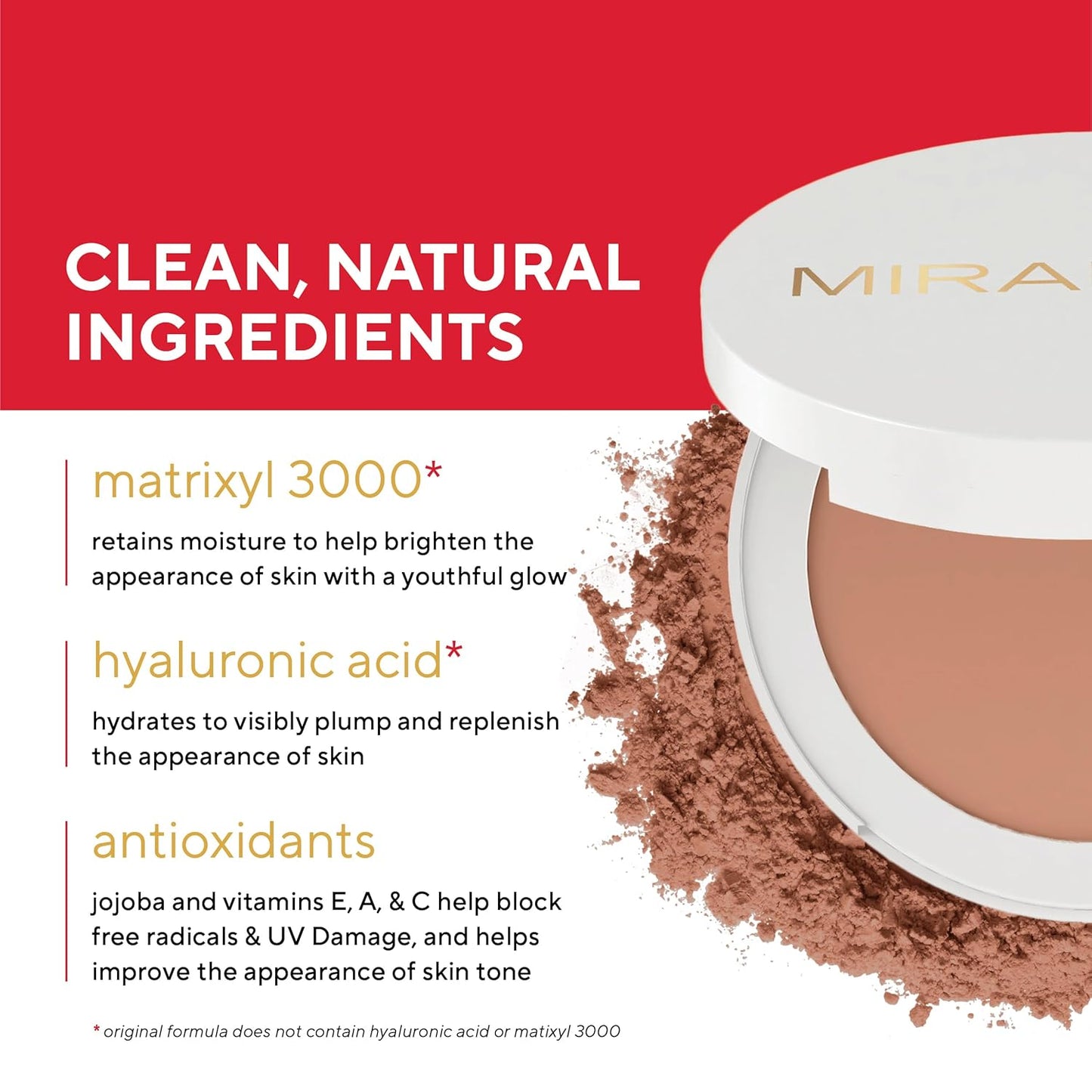 Mirabella Invincible Pure Pressed Powder Foundation - Buildable Mineral Makeup & Blurring Setting Powder for All Skin Types - HD Matte Finishing - Medium M10