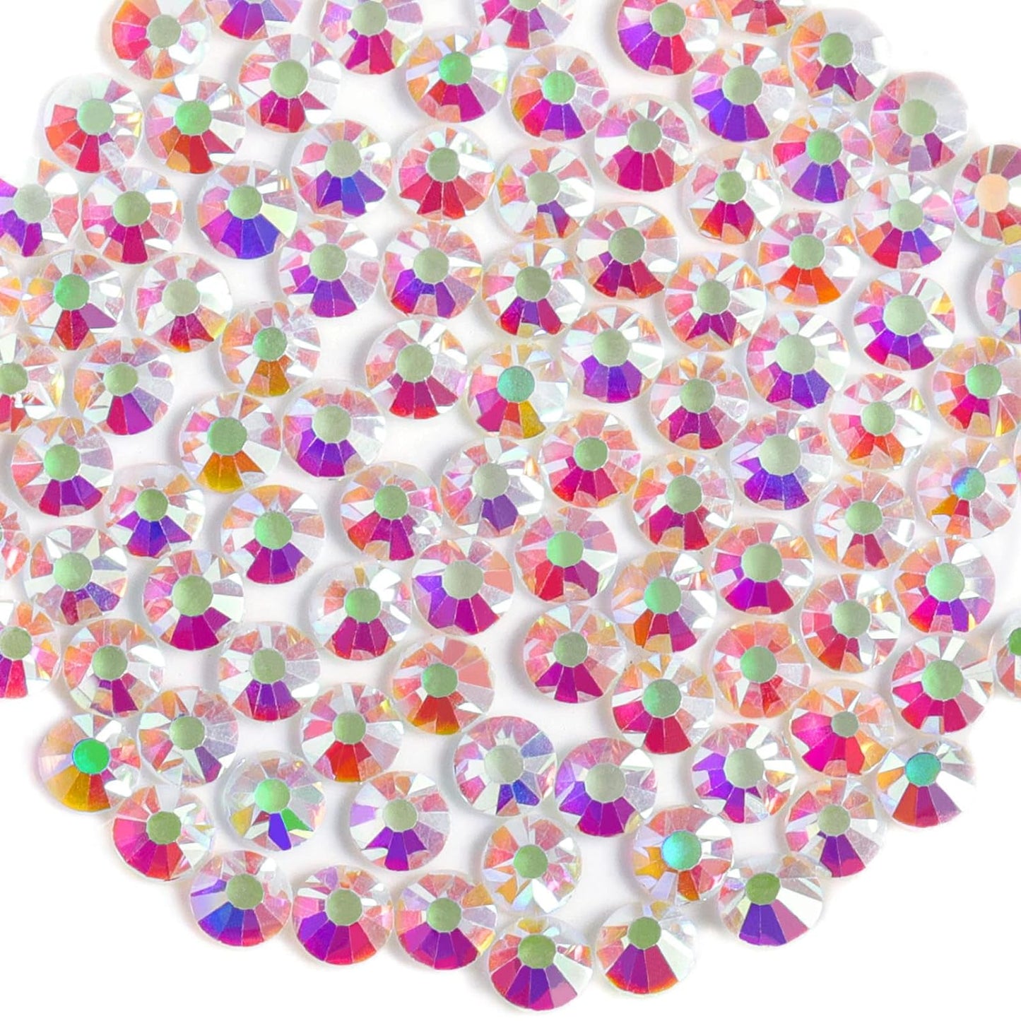 Beadsland 1440 Pieces Flat Back Crystal Rhinestones Round Gems, Transparent AB,SS12,3.0-3.2mm