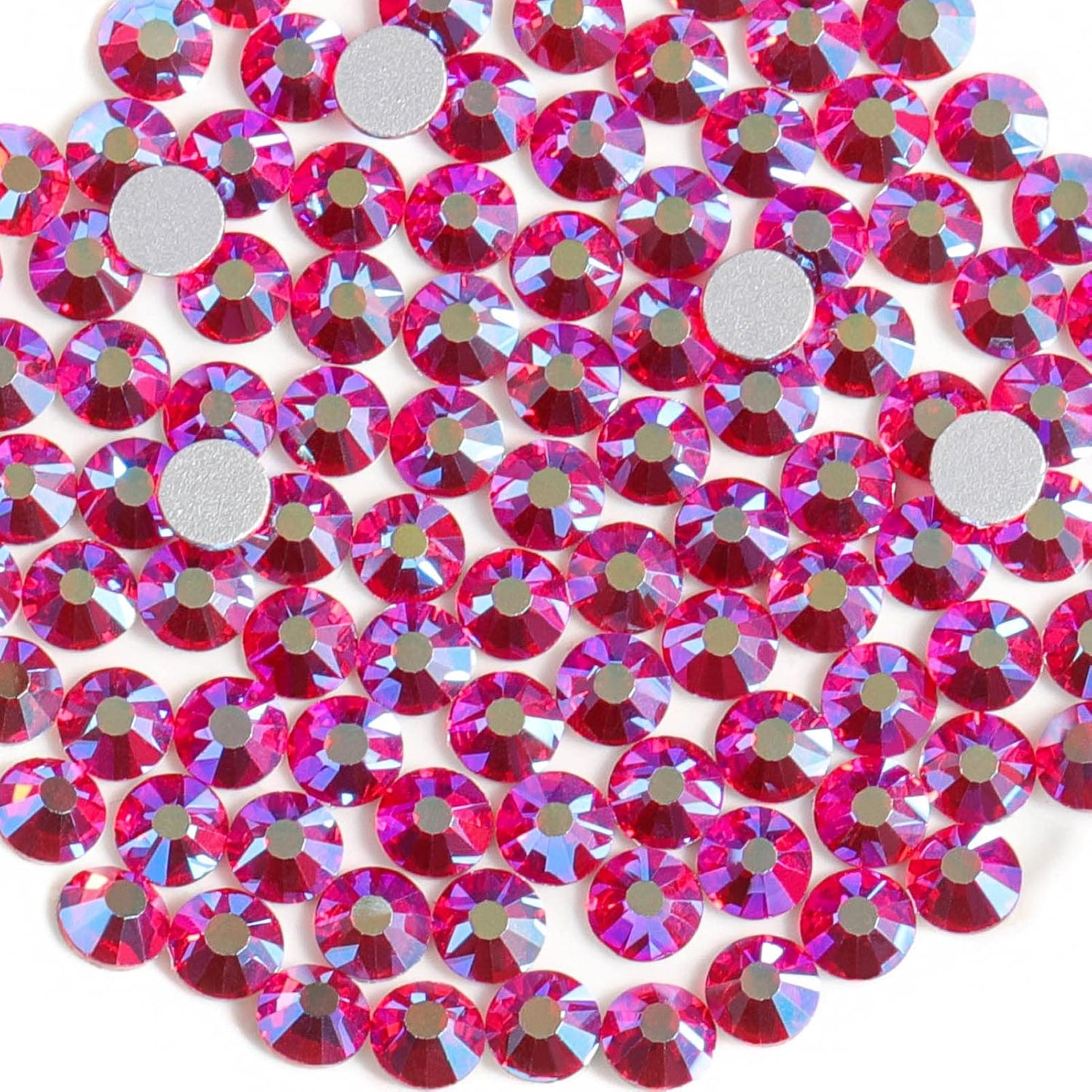 Beadsland 1440 Pieces Flat Back Crystal Rhinestones Round Gems,Light Siam AB,SS20,4.6-4.8mm