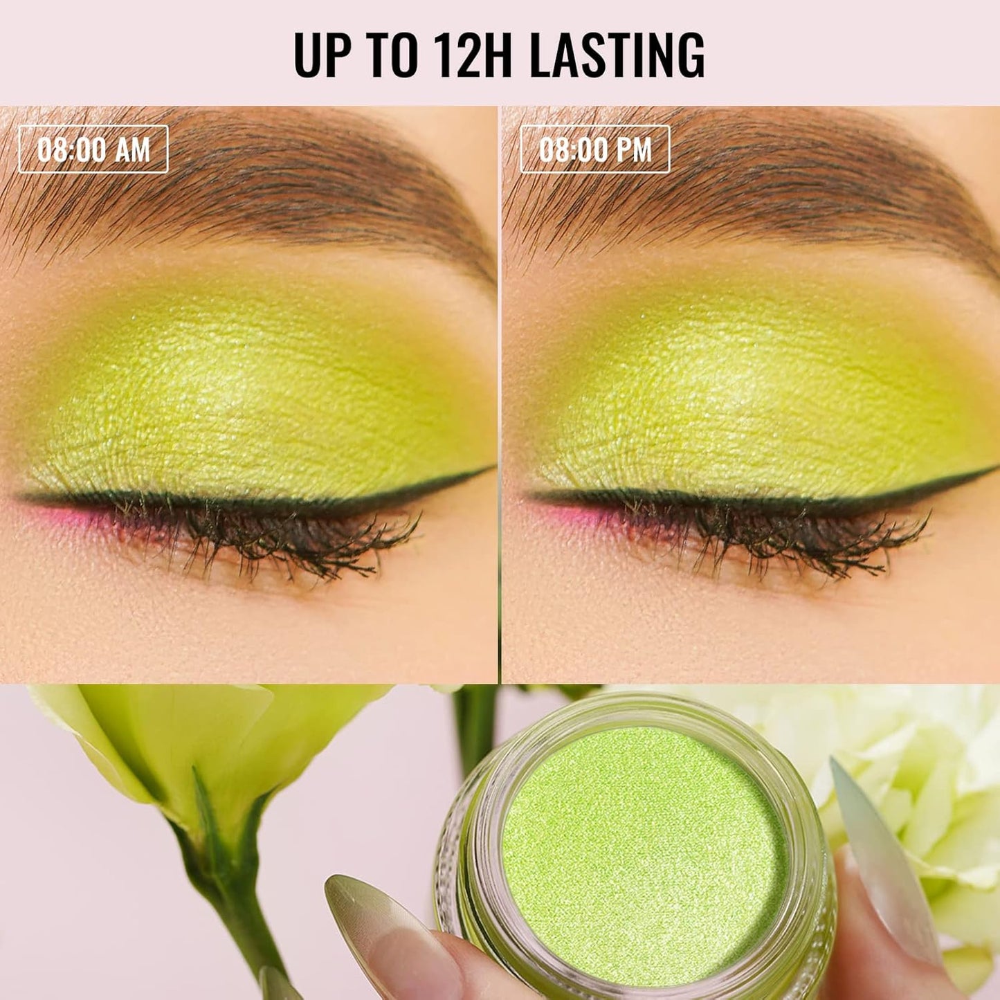 Oulac Nude Pearl Cream Eyeshadow also for Highlighter Shimmer Eye Shadow Waterproof&Long Lasting with Moisturizing Formula Blendable Shimmer Eye Make-up,Vegan & Cruelty-Free,6g, P03