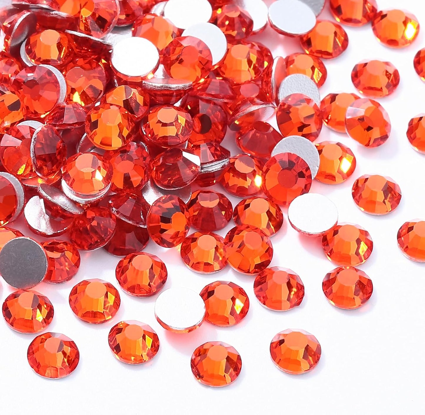 Hyacinth Flatback Rhinestones, Glass Rhinestones for Nail Art and Craft, Glue Fix, Loose Crystal Gemstones(Orange, SS16, 1440pcs, 3.8-4.0mm)