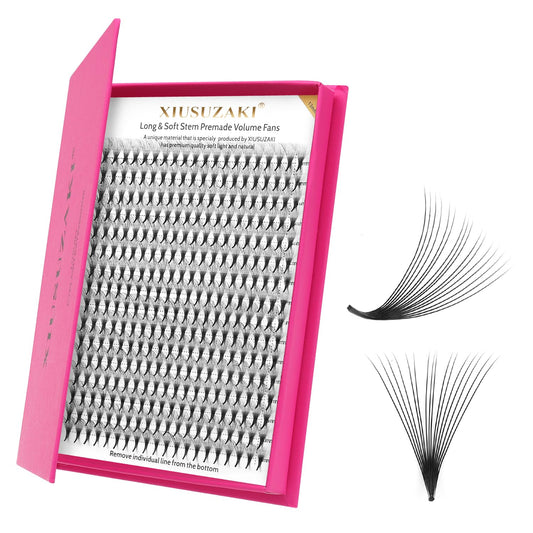 Premade Fans Eyelash Extensions 16D Volume Lash Extensions 0.07 Thickness Eyelash Extension C Curl Premade Lash Fans Mix 9-16mm Fluffy Soft Handmade Lash Fan(16D-0.07-C,9-16mm)