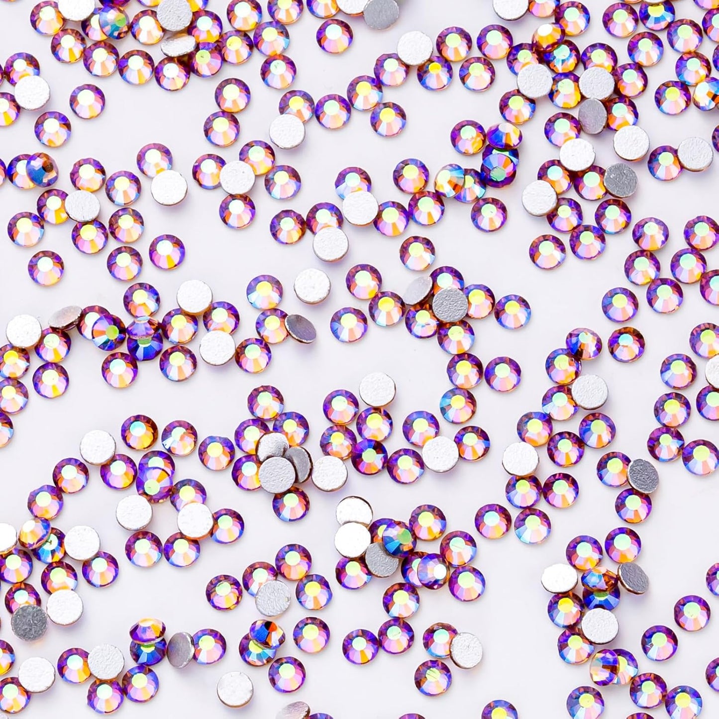 1440Pcs Light-Purple Ab Crystal Rhinestones,Glass Flatback Rhinestones Gemstones Small for Nail Face Makeup Art Crafts Clothes Decoration-(SS10,2.8mm,Light-Purple Ab)