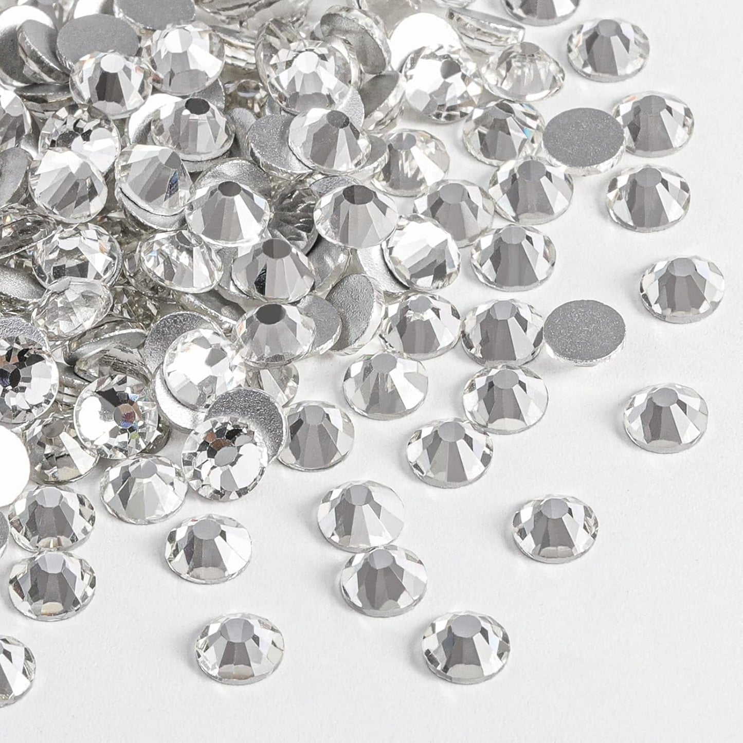 beadsland Flat Back Crystal Rhinestones Round Gems for Nail Art and Craft Glue Fix, Crystal (4.6-4.8mm) SS20/1440pcs