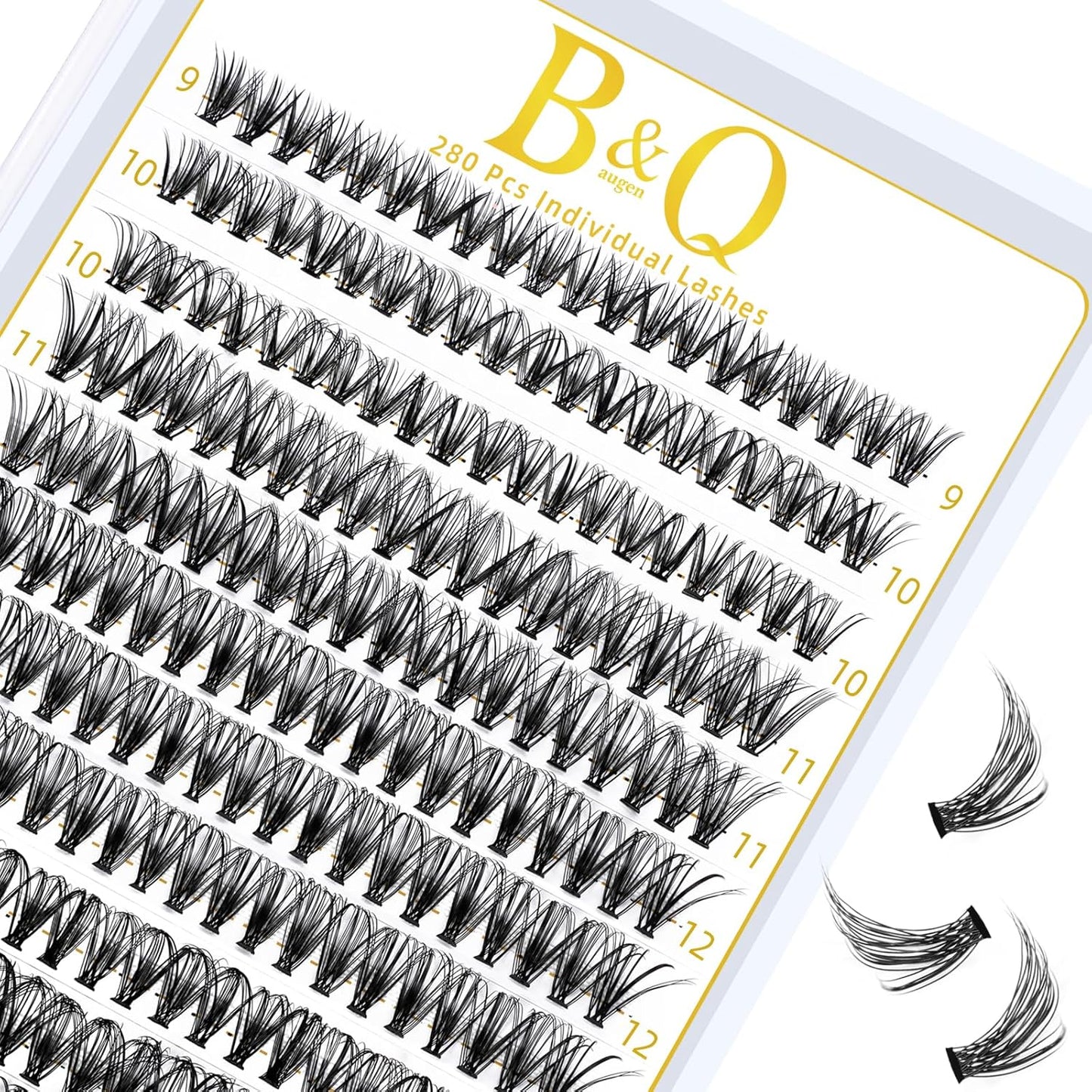 B&Q Lash Clusters 30D-0.07D-9-16MIX B&Q LASH 280 Clusters False Eyelash 20D 30D 40D Lash Extensions Individual Lashes Cluster DIY Eyelash Extensions at Home (30D-0.07D,9-16MIX)