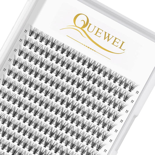 QUEWEL Cluster Lashes 240Pcs Individual Lashes 20D 0.07C Curl 11mm Knot-Free Lash Extensions Clusters Lashes Soft&Natural False Eyelashes Individual DIY Eyelash Extension at Home(20D 0.07C 11)
