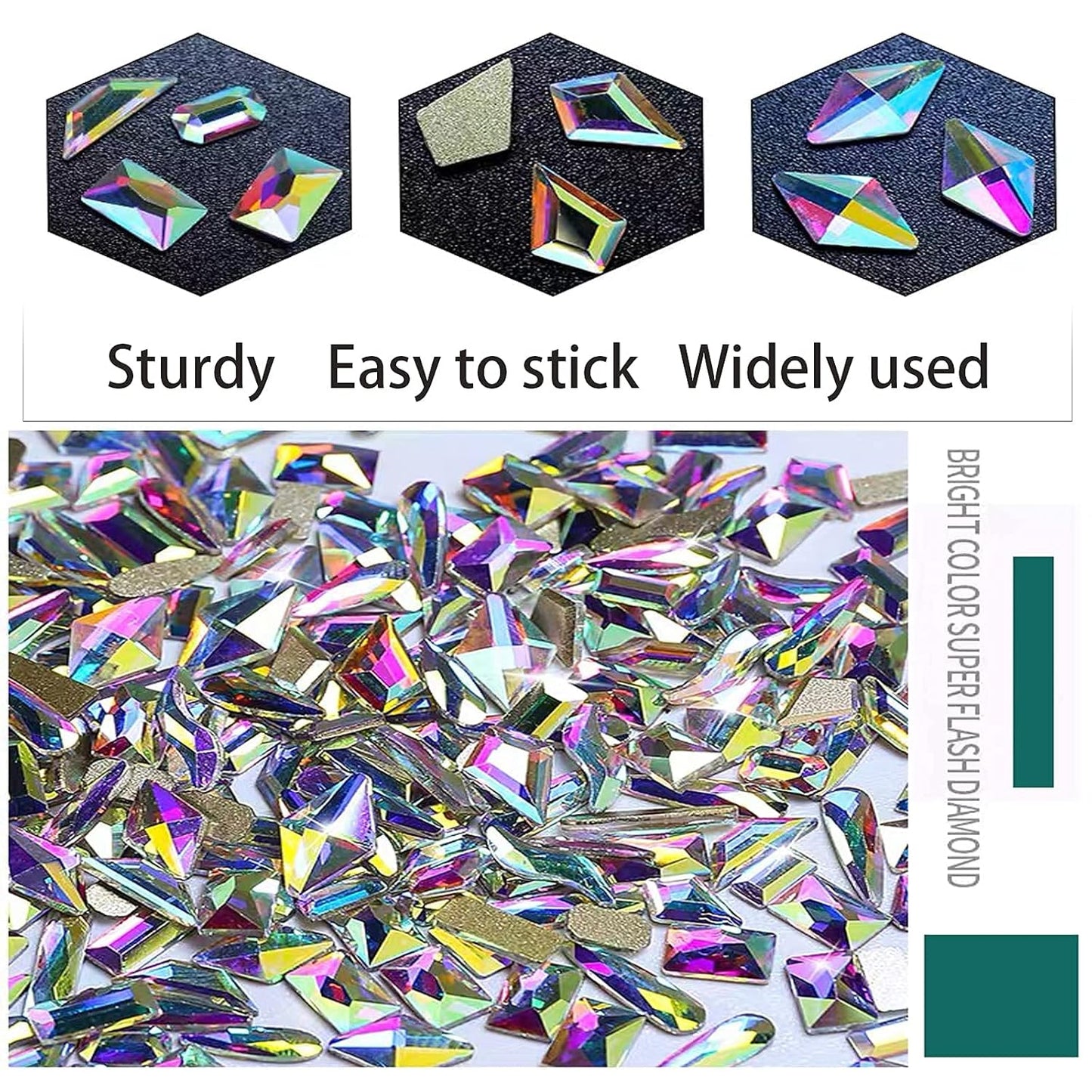 7900Pcs AB Crystal Nail Rhinestones, HOINCO Nail Art Rhinestones Round Beads Flatback Glass Gems Stones, Multi Shapes Rhinestones Nail Art 3D Crystals for Nail DIY