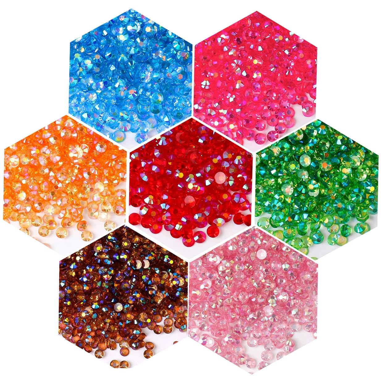 500 Pieces SS30 6mm Flatback Rhinestones AB Clear Round Gems Crystals for Nail Art DIY Crafts Clothes Shoes Bags （Transparent Sapphire AB）