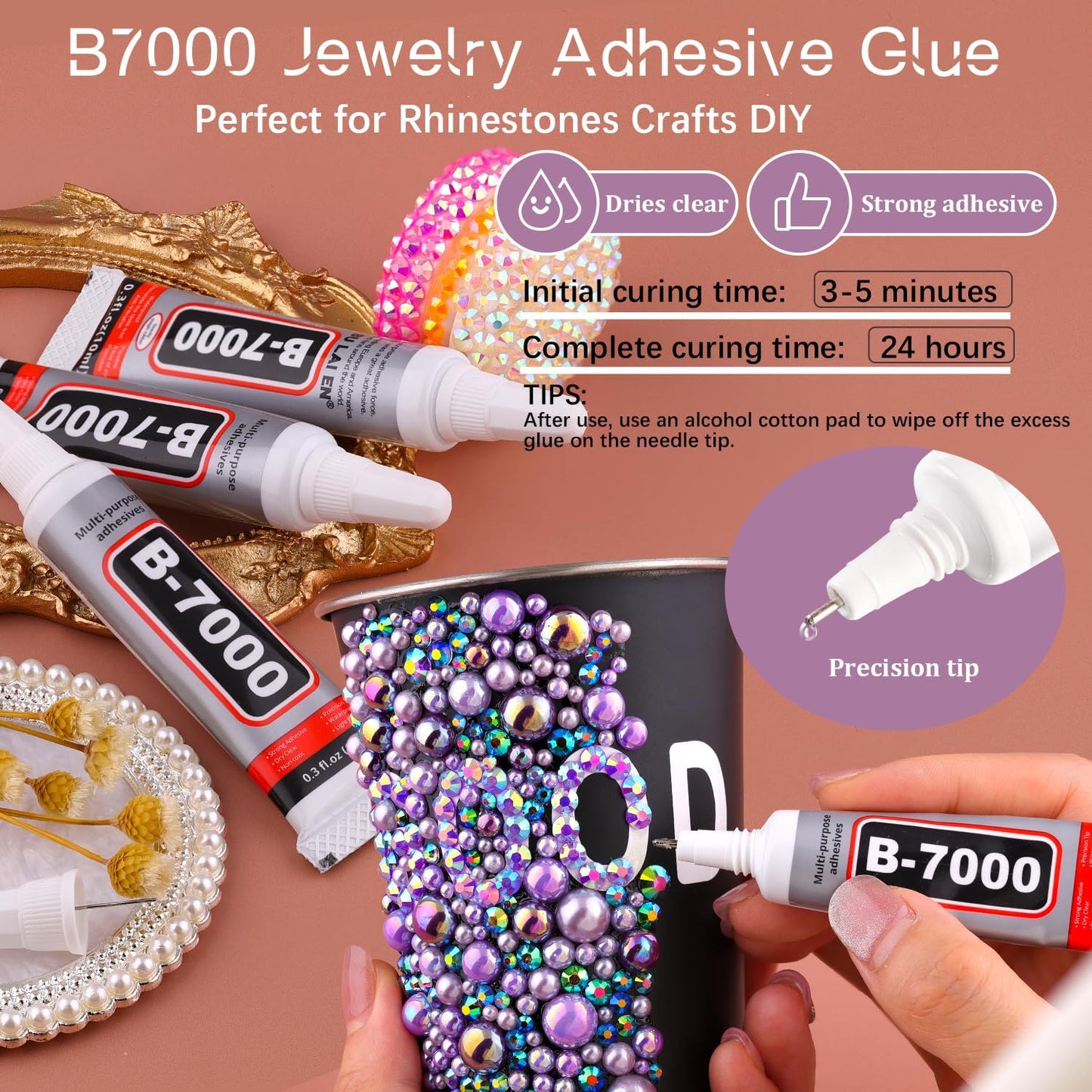 80g Flatback Pearls and Rhinestones for Crafting, Red White Black 3-10mm Resin Rhinestones and Half Pearls for Bedazzling, Nail Art and Dec with 3pcs 10ml B7000 Jewelry Glue, Tweezer and Pickup Pencil