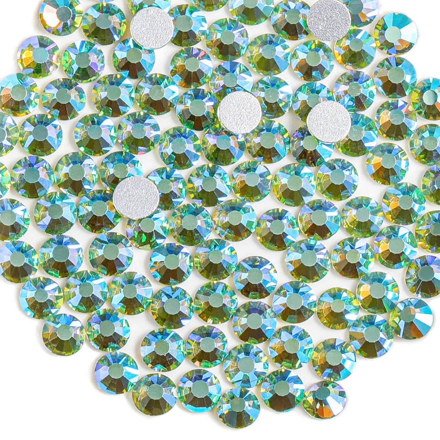 Beadsland 1440 Pieces Flat Back Crystal Rhinestones Round Gems,Peridot AB,SS20,4.6-4.8mm