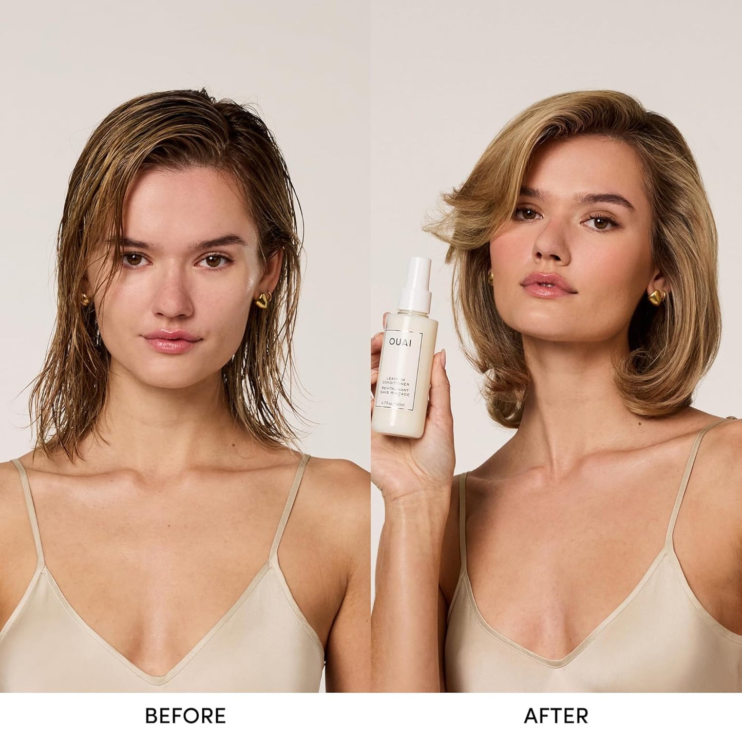 OUAI Leave In Conditioner & Heat Protectant Spray - Prime Hair for Style, Smooth Flyaways, Add Shine and Use as Detangling Spray - No Parabens, Sulfates or Phthalates (4.7 oz)