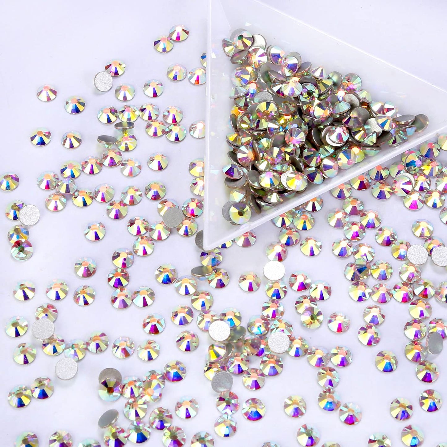 1440Pcs Crystal Ab Crystal Rhinestones,Glass Flatback Rhinestones Gemstones Small for Nail Face Makeup Art Crafts Clothes Decoration -(SS8,2.4mm,Crystal Ab)
