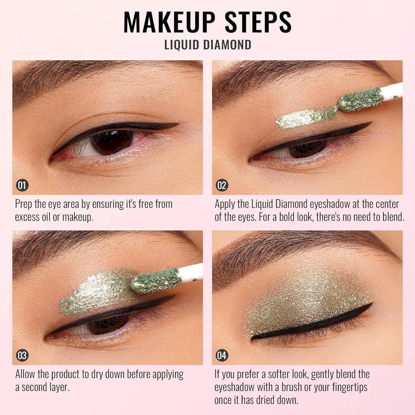 Oulac Eyeshadow Liquid Eyeshadow Multi-Usage Liquid Glitter Eyeshadow&Eyeliner Highly Pigmented, One-Swipe Coverage Long-Lasting with No Creasing Formula Vegan&Cruelty-Free 04